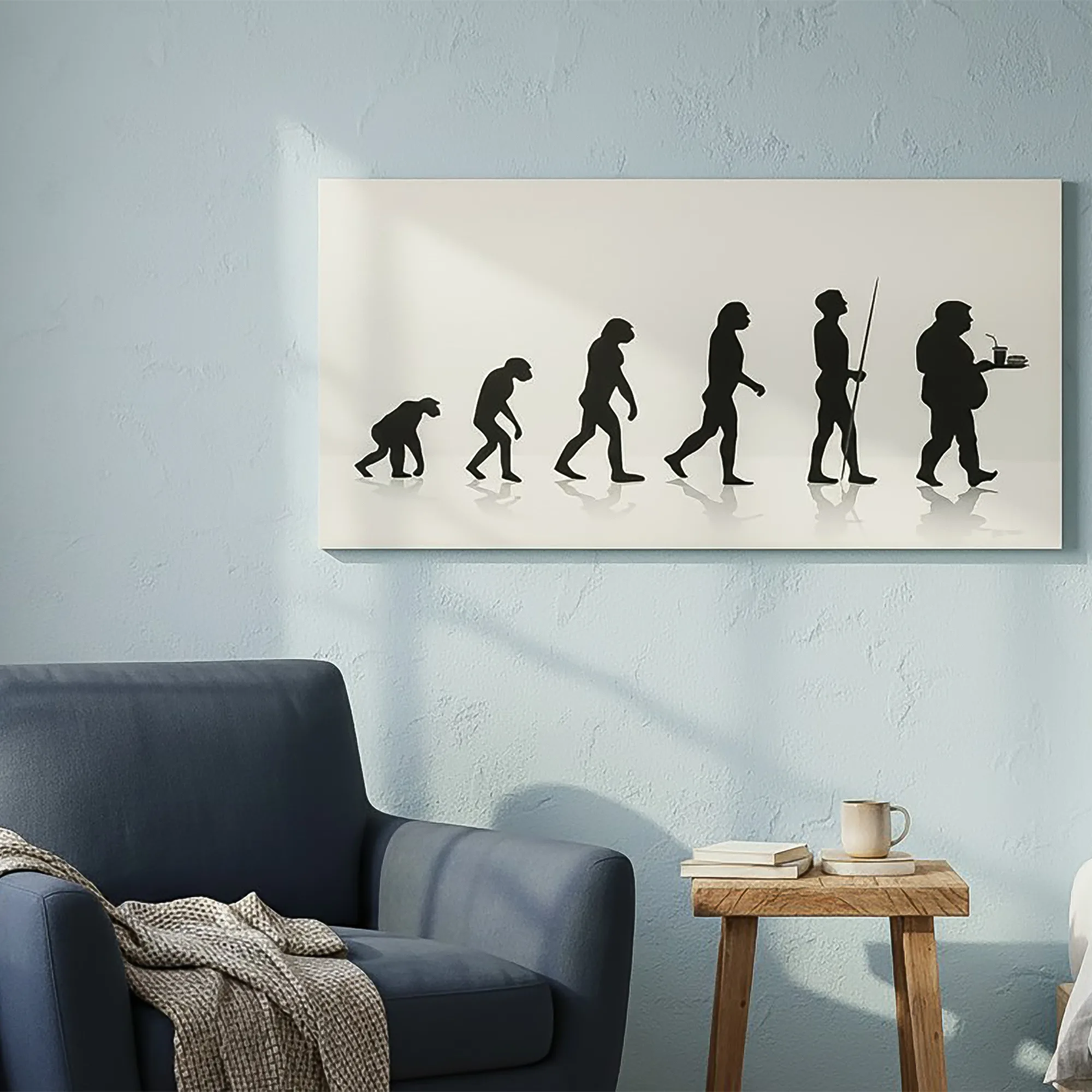 Evolution of Man Canvas Print