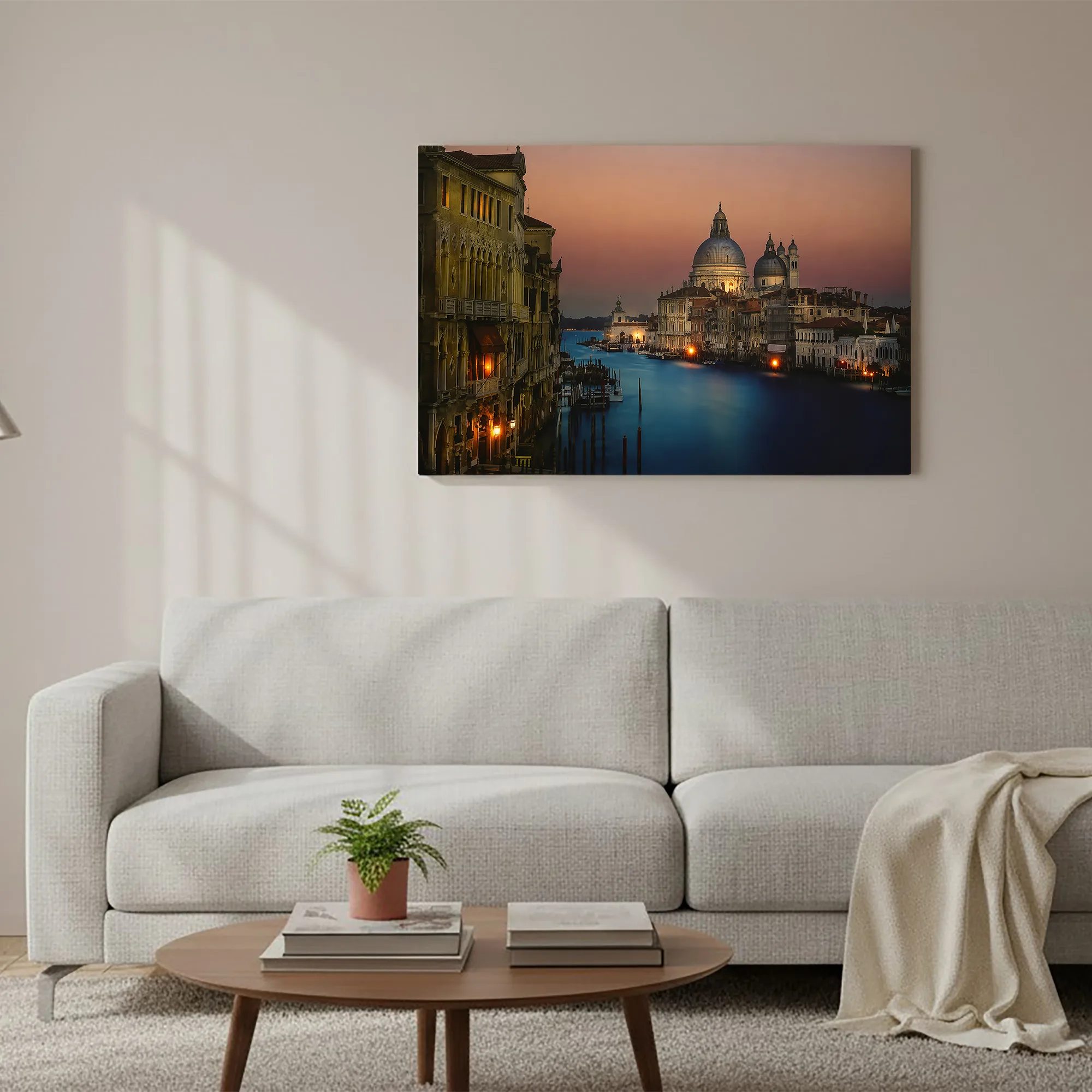 Venetian Scene Canvas Print LED