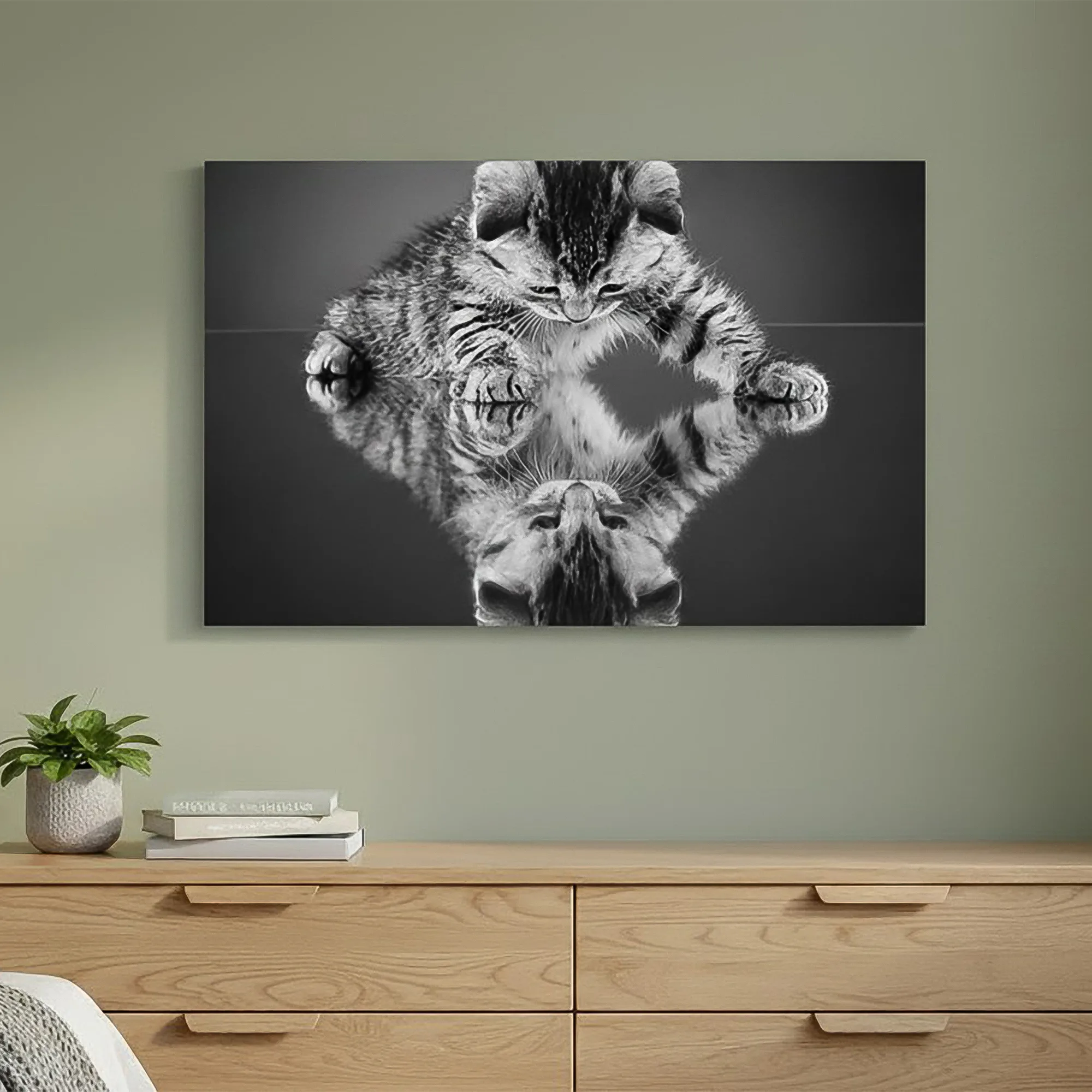 Kitten on a Mirror Canvas Print