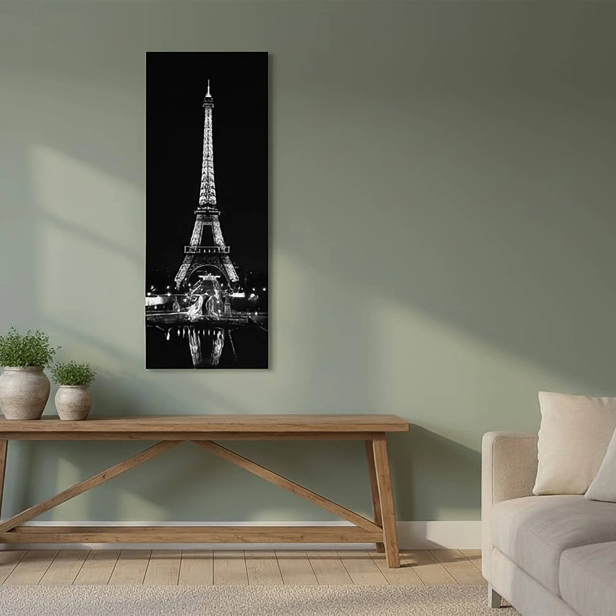 Eiffel Tower Canvas Print with 10 LED Lights