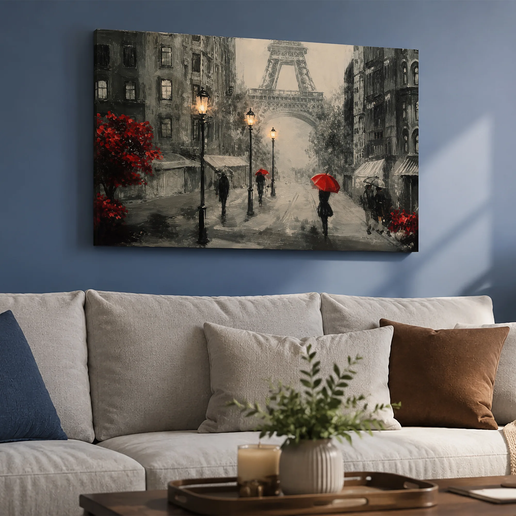 Parisian Scene Canvas Print LED