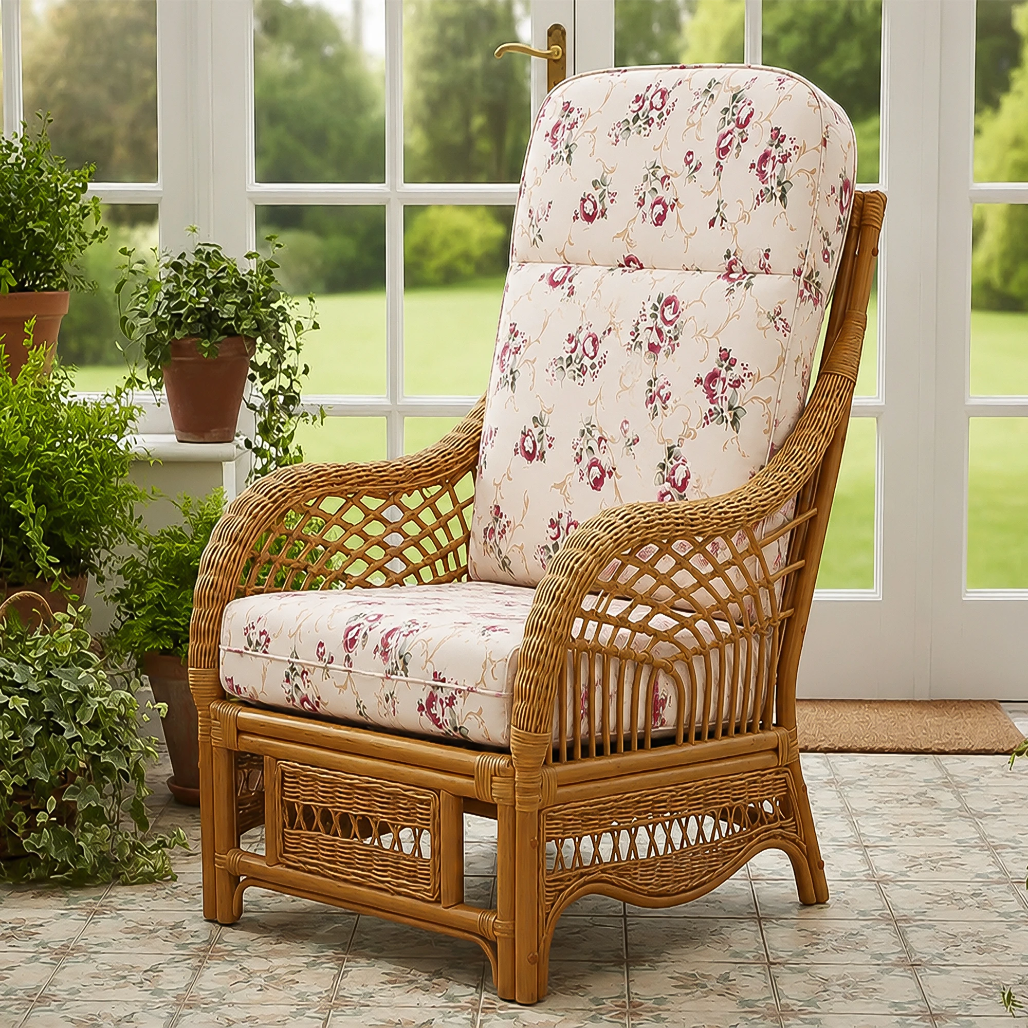 Portofino Chair with Rose Cushions