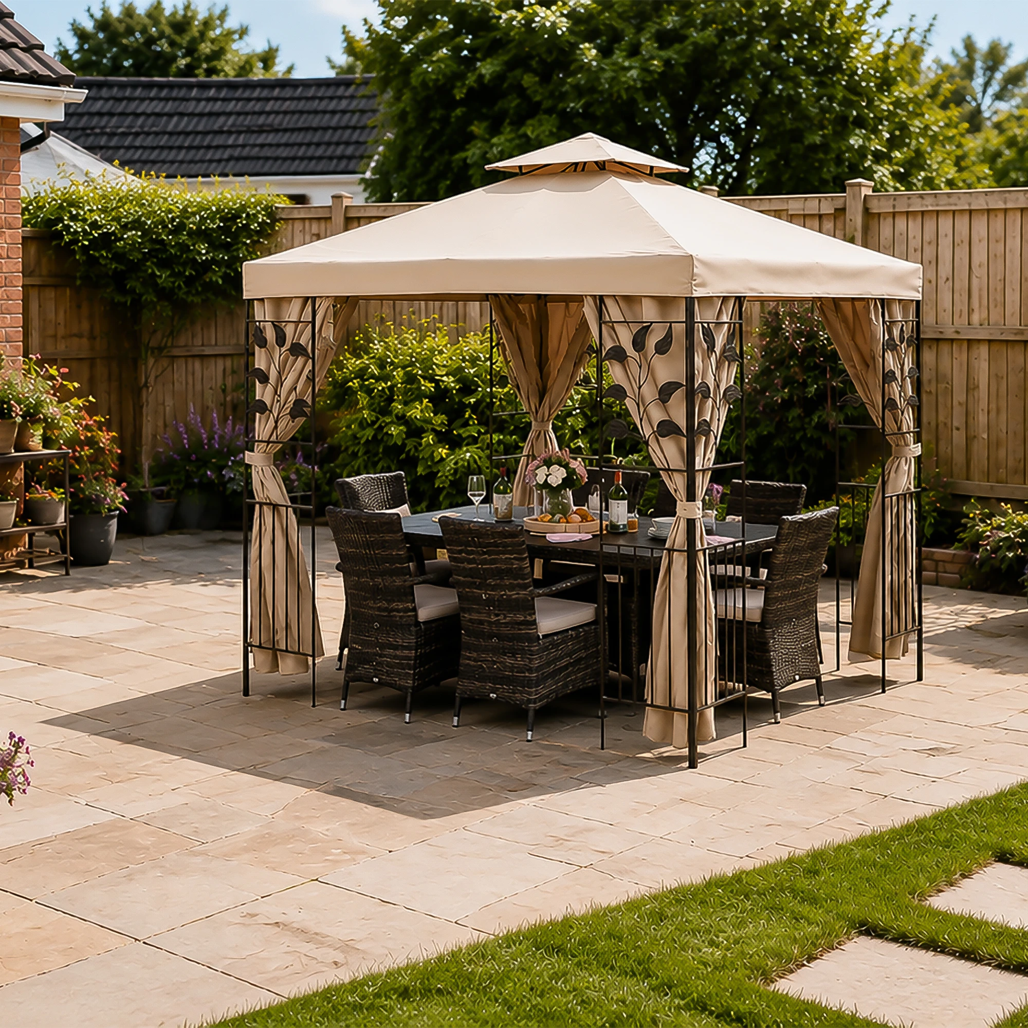 2.5m Leaf Design Garden Gazebo
