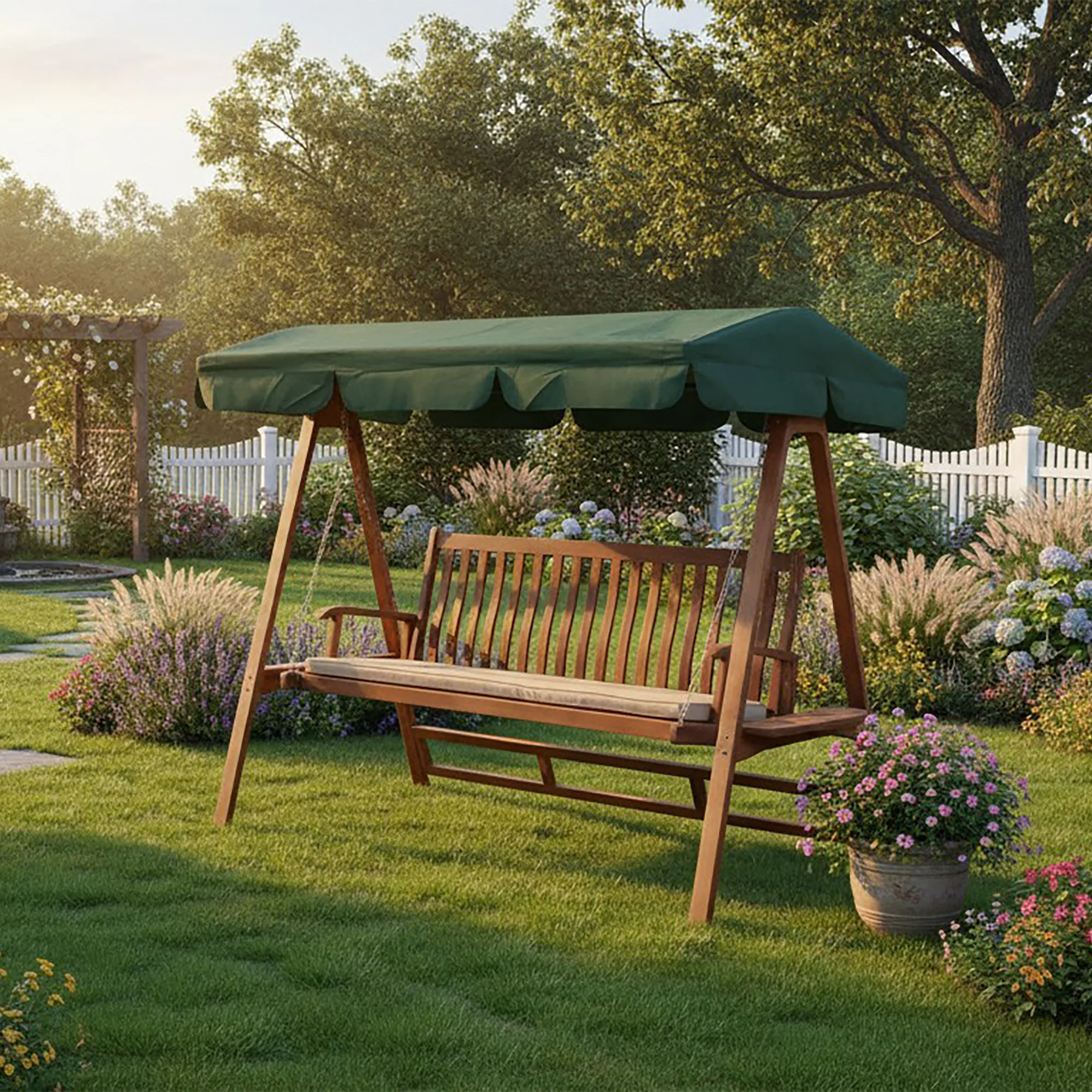 Spare Canopy for 2 Seater Garden Swing Seat Green