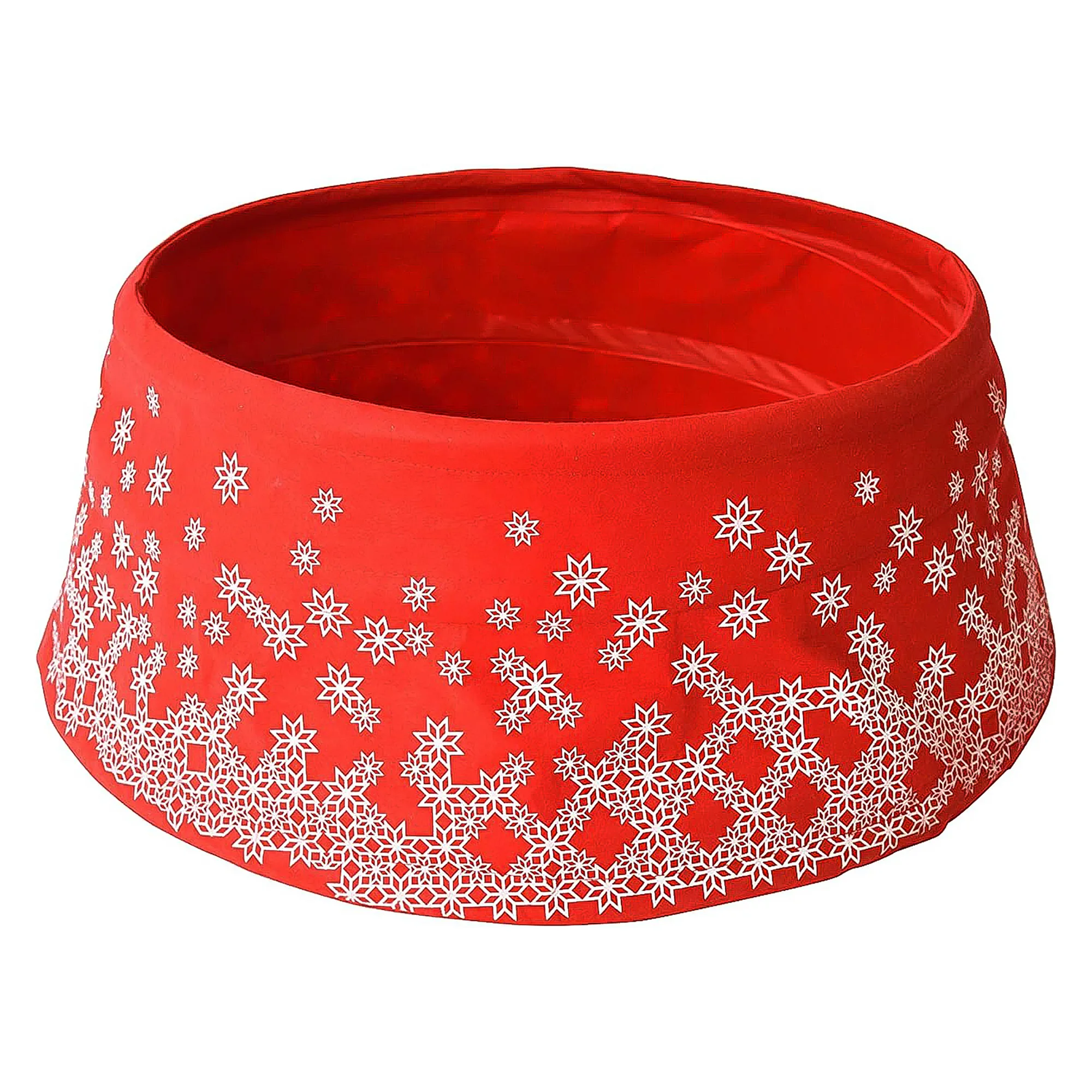 Pop-Up Red Snowy Christmas Tree Skirt Collar
