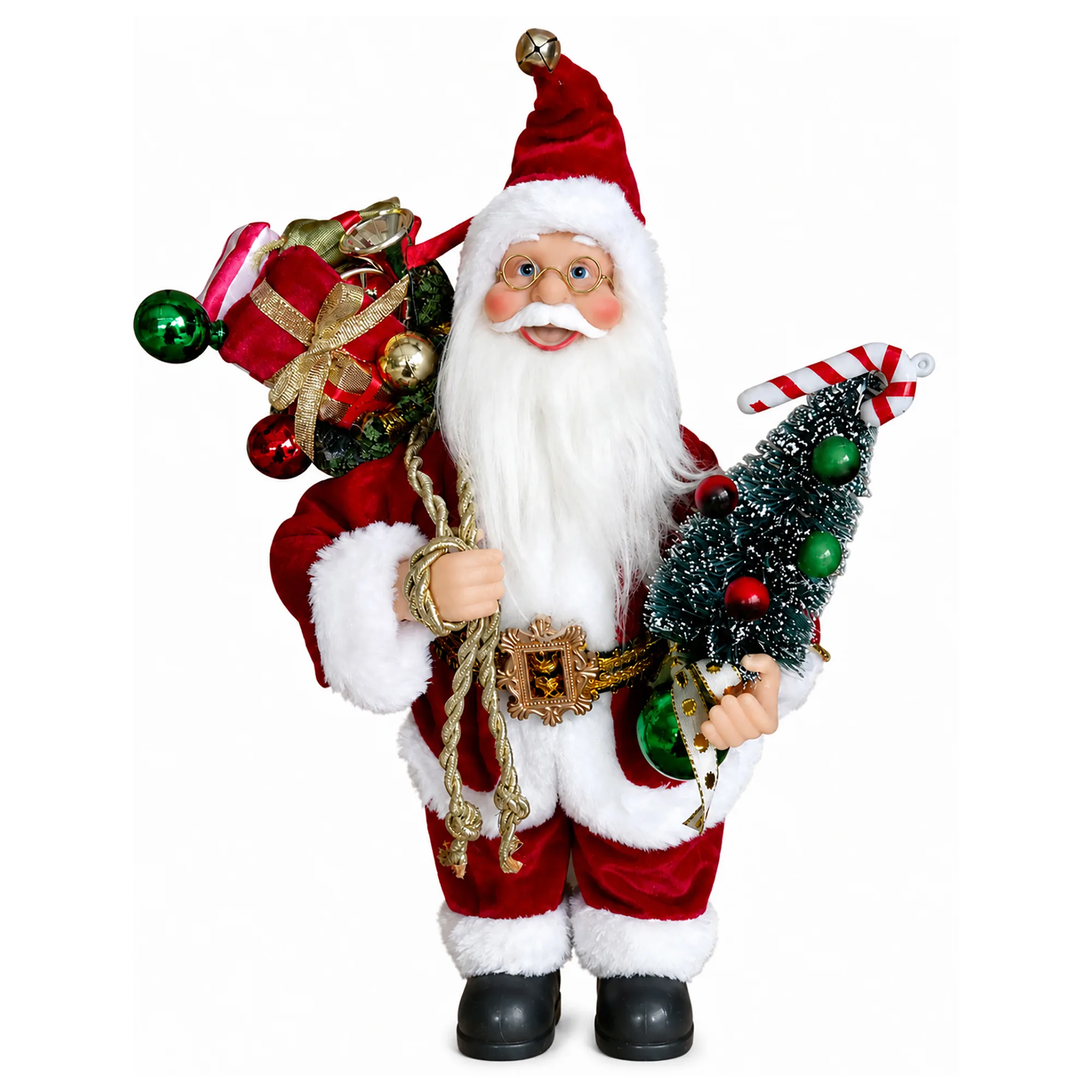 30cm Traditional Father Christmas with Presents & Tree