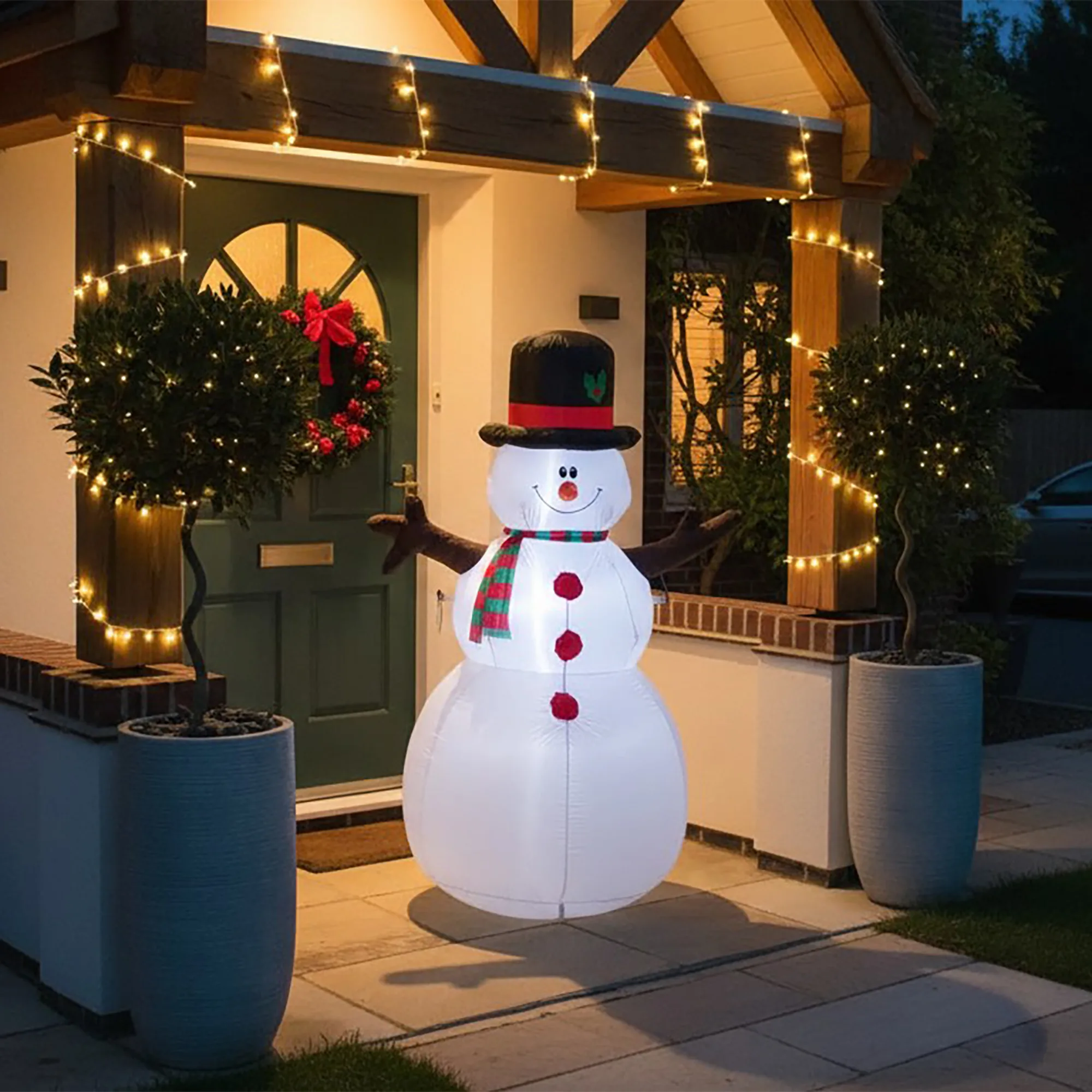 1.8m Inflatable Christmas Snowman with LED Lights