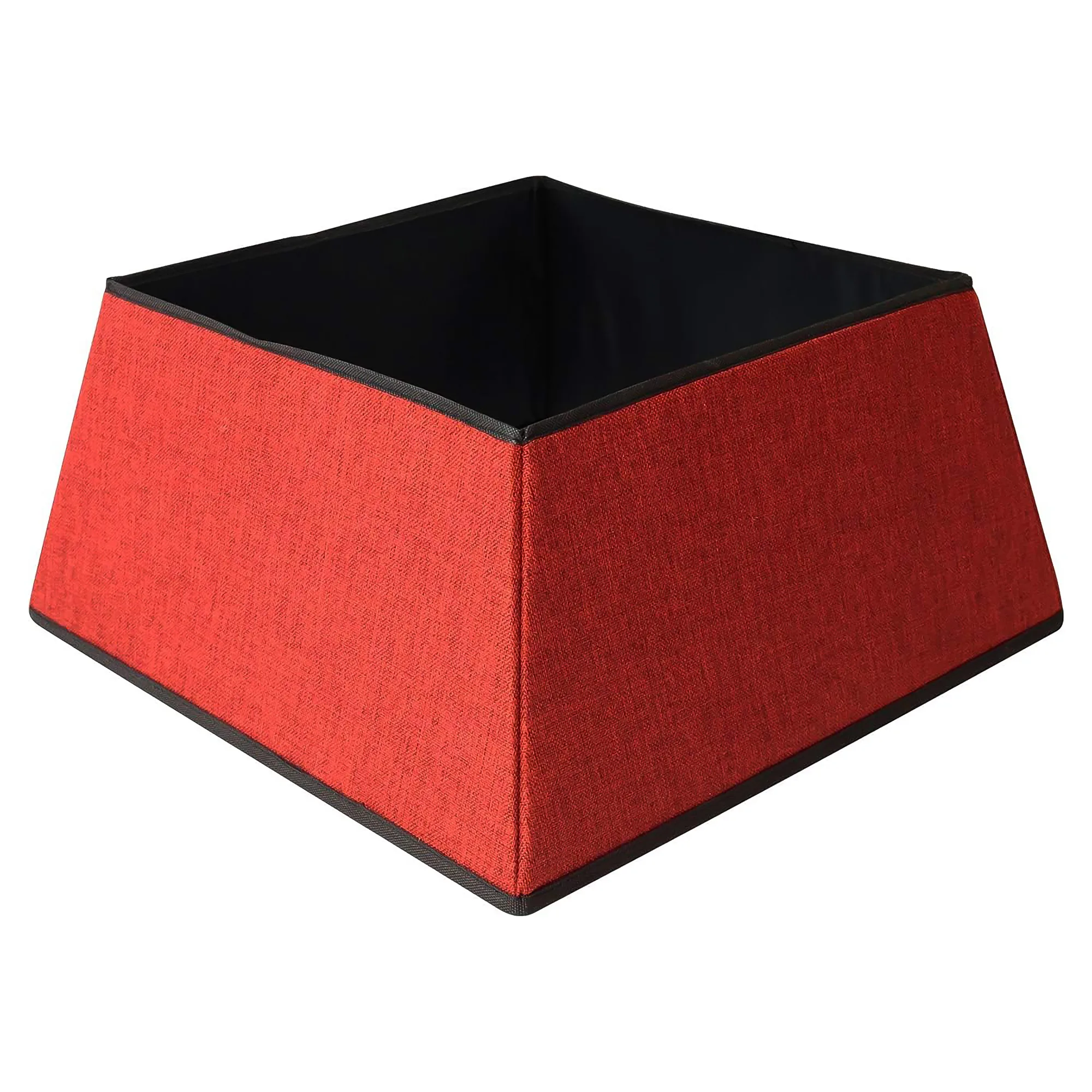 Square Red Fabric Christmas Tree Skirt