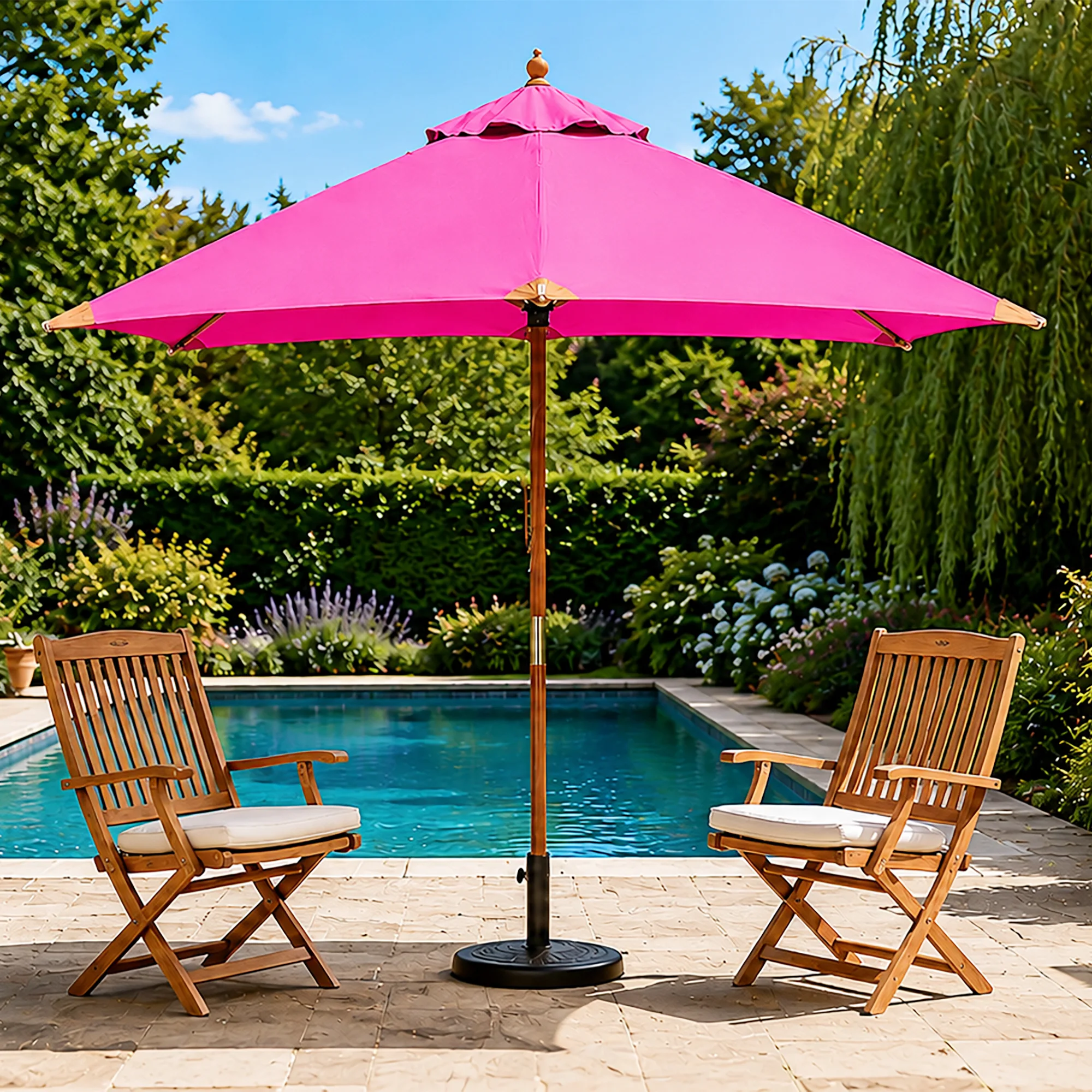 Premium Hardwood Parasol 3M Pink
